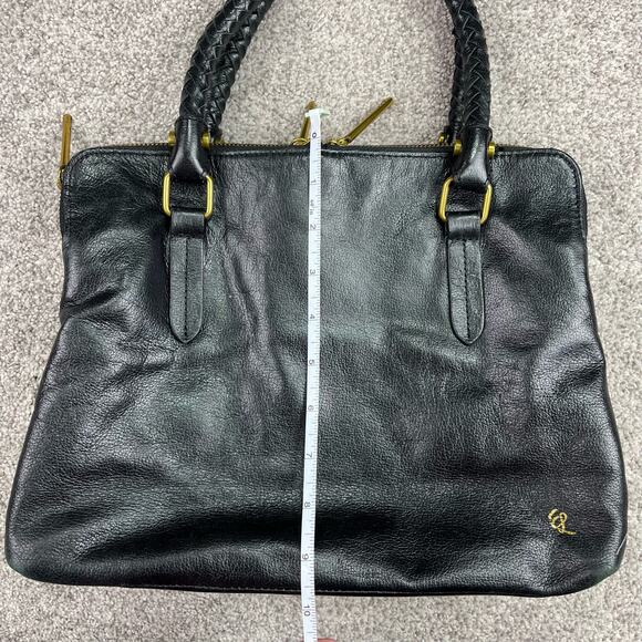 Elliott Lucca Genuine Leather Black Satchel - Picture 15 of 16